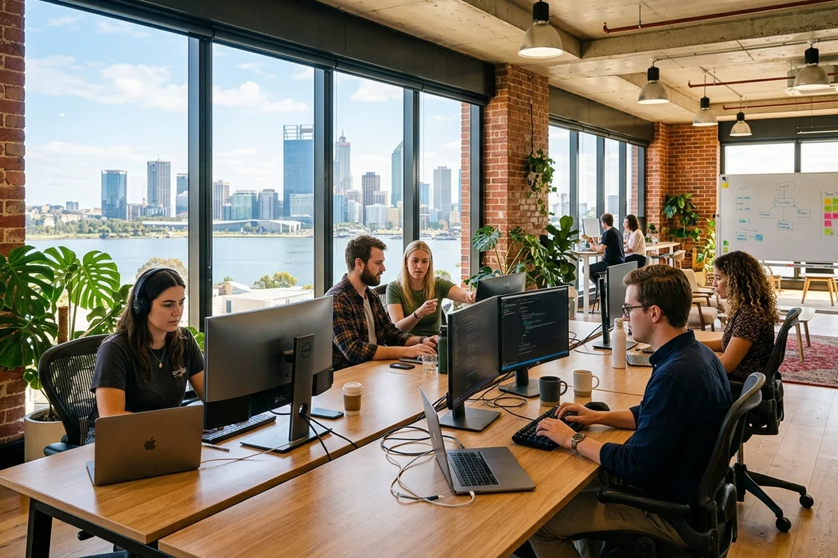 ReelAI team working in Perth office